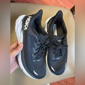 Hoka Black and White Athletic Shoes